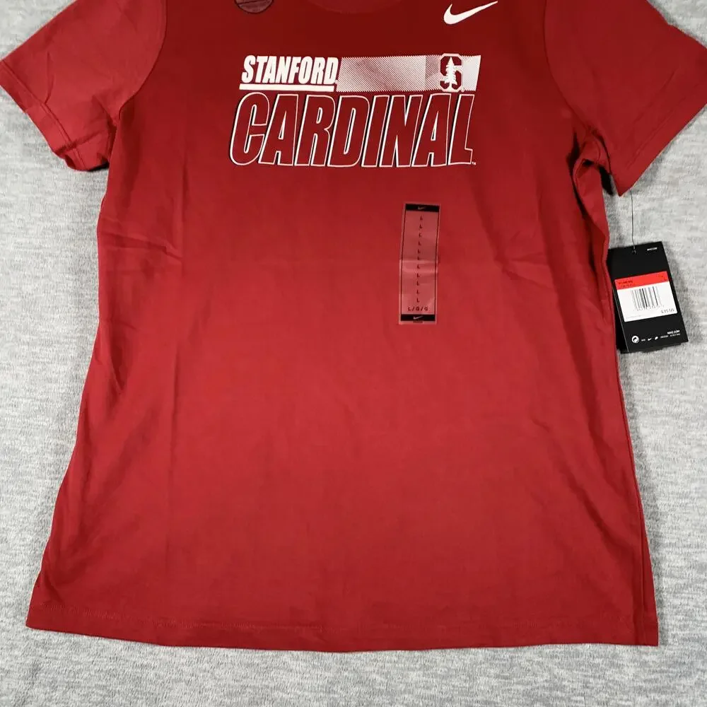Stanford Cardinal Shirt Womens Large Red NCAA Football Nike Dri Fit Tee